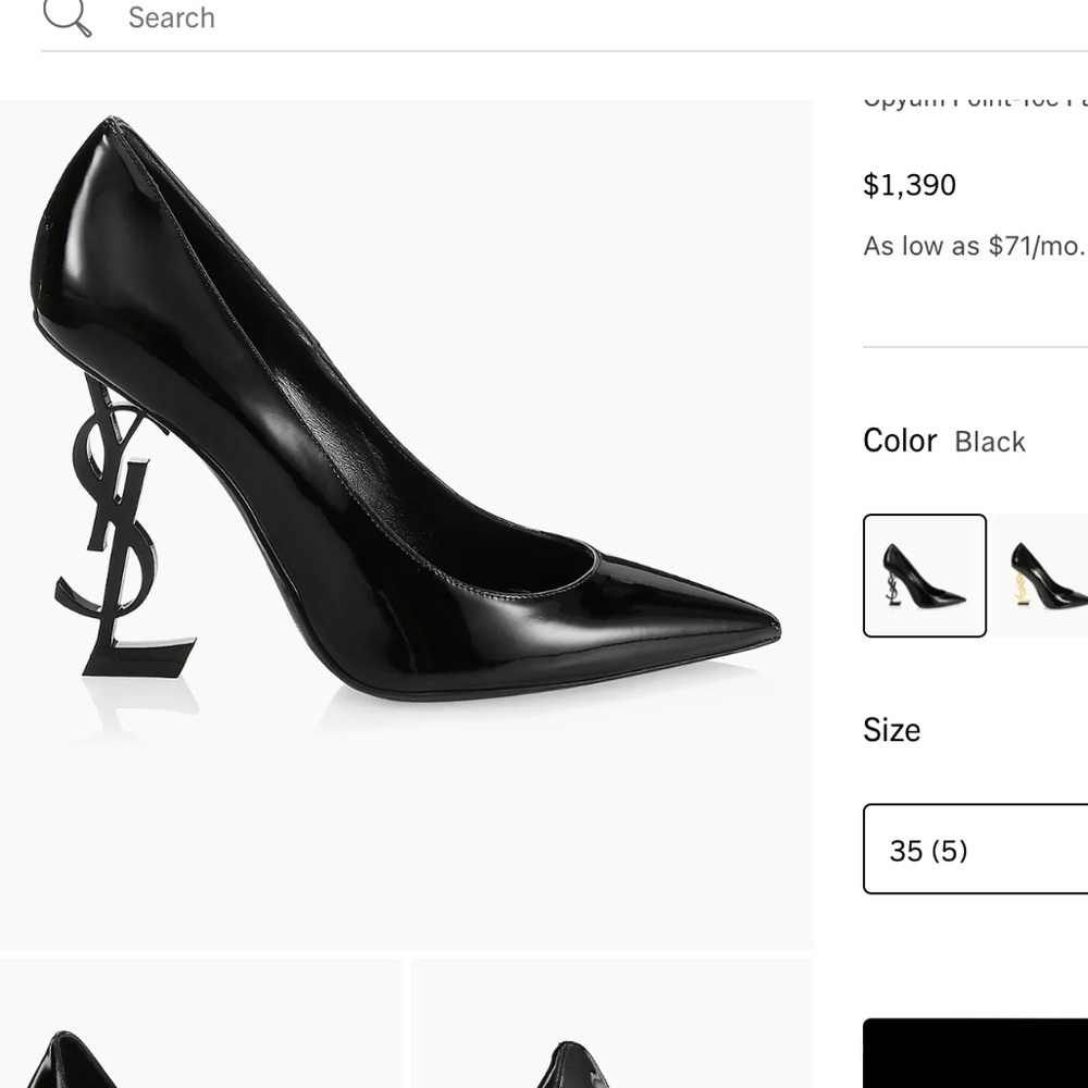 100% Authentic YSL “Opyum” Point Toe Black Patent Leather Logo Pumps - Picture 2 of 10